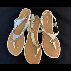 Women’s Flats. White (8), Gold (8.5), Silver (8.5)
